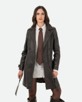 Women's Dark Brown Leather Coat – Viviana | Leather Trend