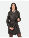 Women's Dark Brown Leather Coat – Viviana | Leather Trend