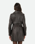 Women's Dark Brown Leather Coat – Viviana | Leather Trend