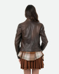 Women's Dark Brown Leather Jacket – Scialla | Leather Trend