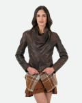 Women's Dark Brown Leather Jacket – Scialla | Leather Trend