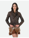 Women's Dark Brown Leather Jacket – Scialla | Leather Trend