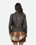 Women's Dark Brown Leather Perfecto Jacket - Raffaella | Leather Trend
