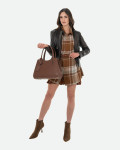 Women's Dark Brown Leather Perfecto Jacket - Raffaella | Leather Trend