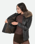 Giacca in Pelle Donna Testa di Moro – Michelina Cap | Leather Trend