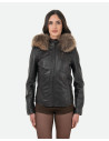 Women's Dark Brown Leather Jacket – Michelina Cap | Leather Trend