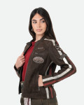 Nubuck Dark Brown Biker Jacket – Raven | Leather Trend