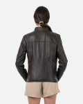 Women's Dark Brown Leather Jacket - Michela | Leather Trend