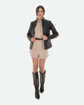 Women's Dark Brown Leather Jacket - Michela | Leather Trend