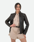 Women's Dark Brown Leather Jacket - Michela | Leather Trend