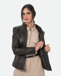 Women's Dark Brown Leather Jacket - Michela | Leather Trend