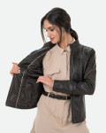 Women's Dark Brown Leather Jacket - Michela | Leather Trend
