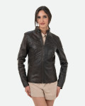 Women's Dark Brown Leather Jacket - Michela | Leather Trend