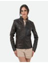 Women's Dark Brown Leather Jacket - Michela | Leather Trend