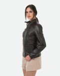 Women's Dark Brown Leather Jacket - Michela | Leather Trend
