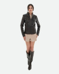 Women's Dark Brown Leather Jacket - Michela | Leather Trend