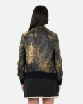 Bomber in Pelle Donna Nero Effetto Graffiato  - Vittoria | Leather Trend