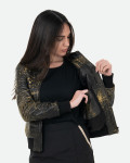 Bomber in Pelle Donna Nero Effetto Graffiato  - Vittoria | Leather Trend