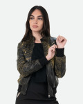Women's Scretched Black Leather Bomber Jacket | Leather Trend