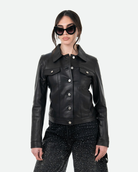 Women's Black Leather Jacket – Giusy | Leather Trend