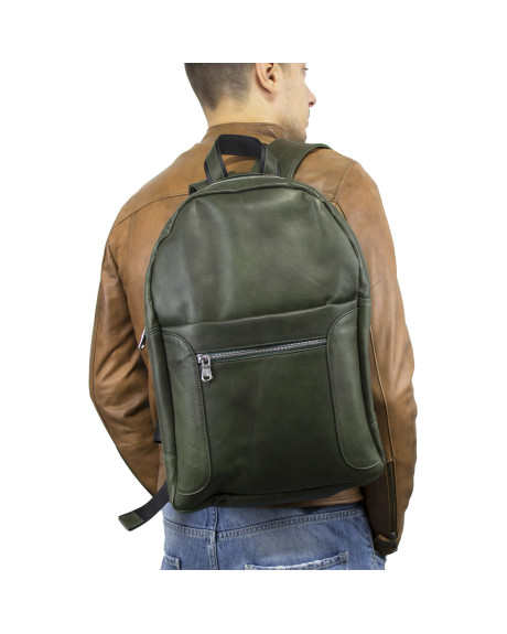 Zaino in pelle da uomo verde - Palermo | Leather Trend 2