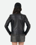 Women’s Black Leather Biker Jacket - Kelly | Leather Trend