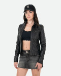 Women’s Black Leather Biker Jacket - Kelly | Leather Trend