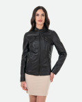 Women's Black Leather Jacket - Michelina | Leather Trend