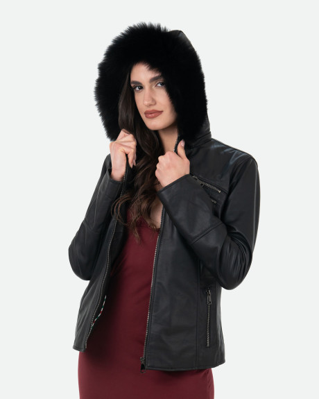 Women's Black Leather Jacket – Michelina Cap | Leather Trend 2