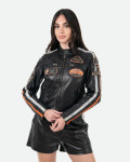 Biker in Pelle Tamponata Nero – Raven | Leather Trend