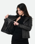 Women's Black Leather Perfecto Jacket - Raffaella | Leather Trend