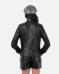 Biker Donna Nero in Pelle - V173 | Leather Trend