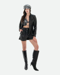 Biker Donna Nero in Pelle - V173 | Leather Trend