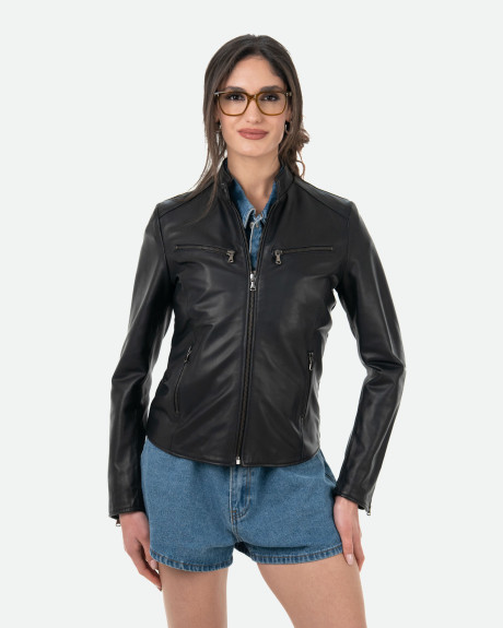 Giacca Donna Nera in Pelle – Vanessa | Leather Trend