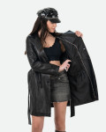 Women's Black Leather Coat – Viviana | Leather Trend