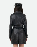 Women's Black Leather Coat – Viviana | Leather Trend