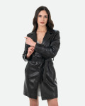 Women's Black Leather Coat – Viviana Bis | Leather Trend