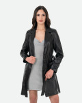 Women's Black Leather Coat – Viviana Bis | Leather Trend