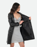 Women's Black Leather Coat – Viviana Bis | Leather Trend