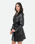 Women's Black Leather Coat – Viviana Bis | Leather Trend
