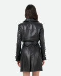 Women's Black Leather Coat – Viviana Bis | Leather Trend