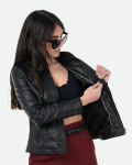 Giacca Donna Nera in Pelle - Zara | Leather Trend