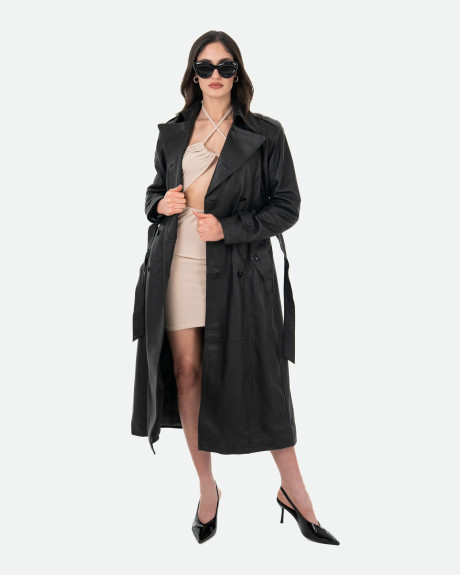 Women’s Black Leather Coat - Rachel | Leather Trend 2