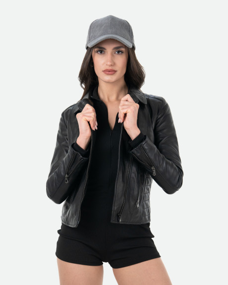 Chiodo in Pelle da Donna Nero - Violetta | Leather Trend 2