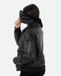 Bomber in Pelle e Montone Donna Nero - Livia | Leather Trend