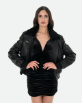 Bomber in Pelle e Montone Donna Nero - Livia | Leather Trend