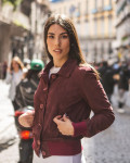 Bomber in Camoscio da Donna Bordeaux - Polo | Leather Trend