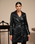 Women's Black Leather Coat – Viviana | Leather Trend