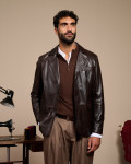 Men's Dark Brown Leather Jacket - Ettore | Leather Trend