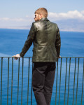Giacca in Pelle da Uomo Verde - Ettore | Leather Trend